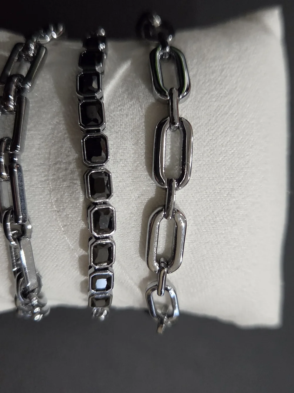 Women's Silver Chain Bracelet Set - Polished Multi-Link Design